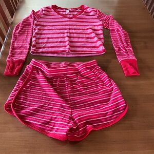 Colsie Red and White Striped Pajama Set